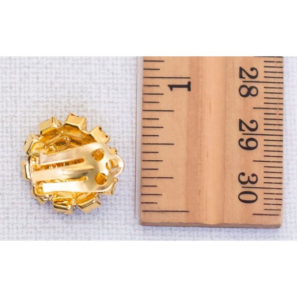 1970 Czechoslovakian Rhinestone Clip On Earrings - Picture 3 of 3